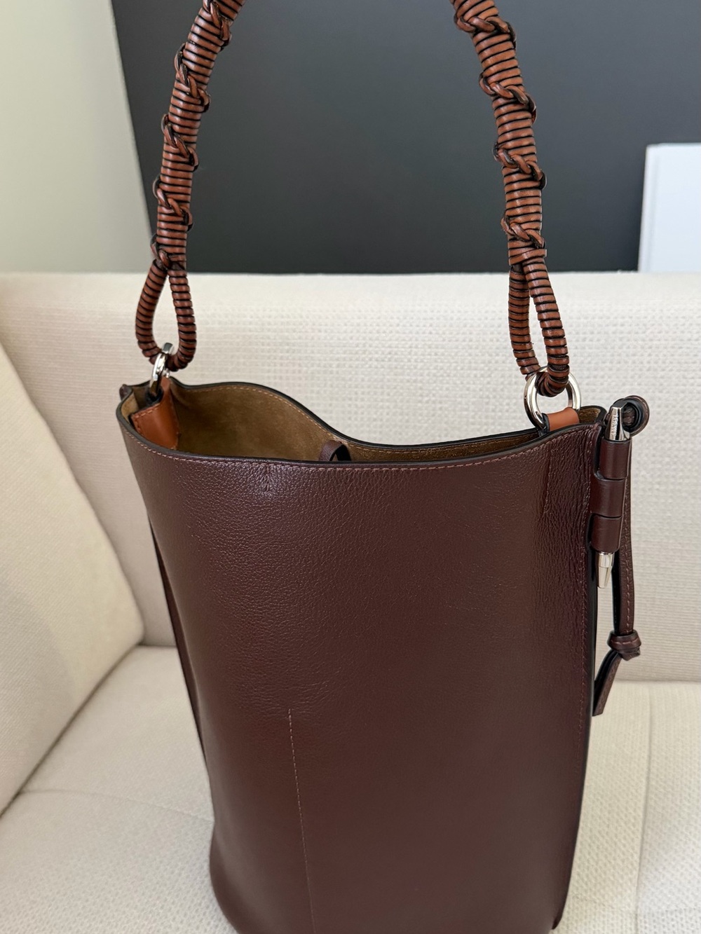 Loewe Gate Bucket Bag in Brown with Braided Handle - Picture 4 of 8